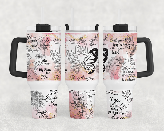 Positive Affirmations 40oz Tumbler Wrap