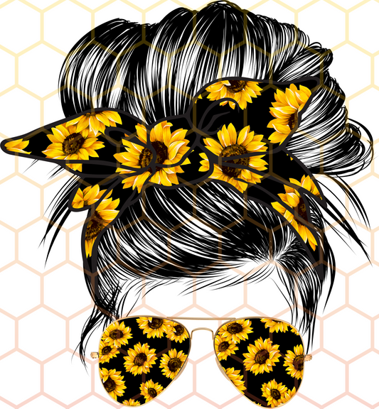 Sunflower Messy Bun
