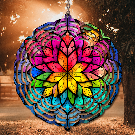 Stained Glass #2 Wind Spinner Sublimation Print