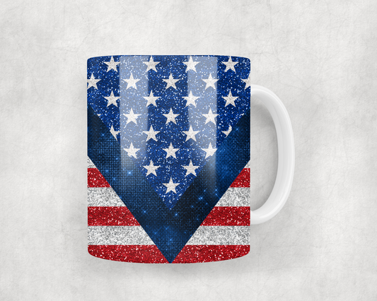 Patriotic Glitter V Mug Wrap