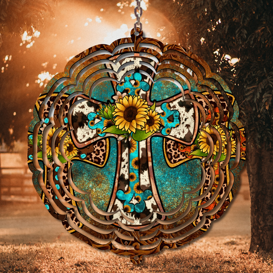 Western Cross Wind Spinner Sublimation Print