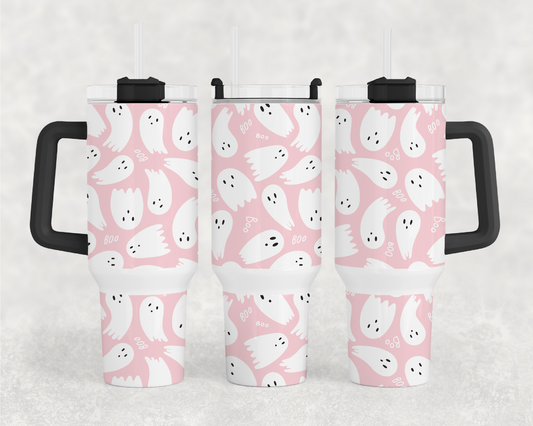 Pink Ghosts 40oz Tumbler Wrap