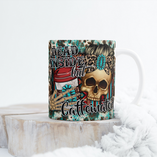 Dead Inside But Caffeinated Mug Wrap