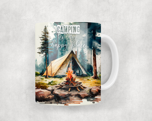 Camping Is My Happy Place Mug Wrap