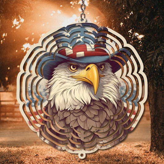 Vintage Patriotic Bald Eagle #3 Wind Spinner Sublimation Print