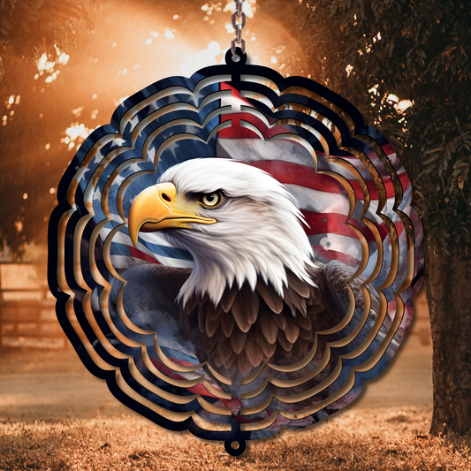 Patriotic Bald Eagle #2 Wind Spinner Sublimation Print
