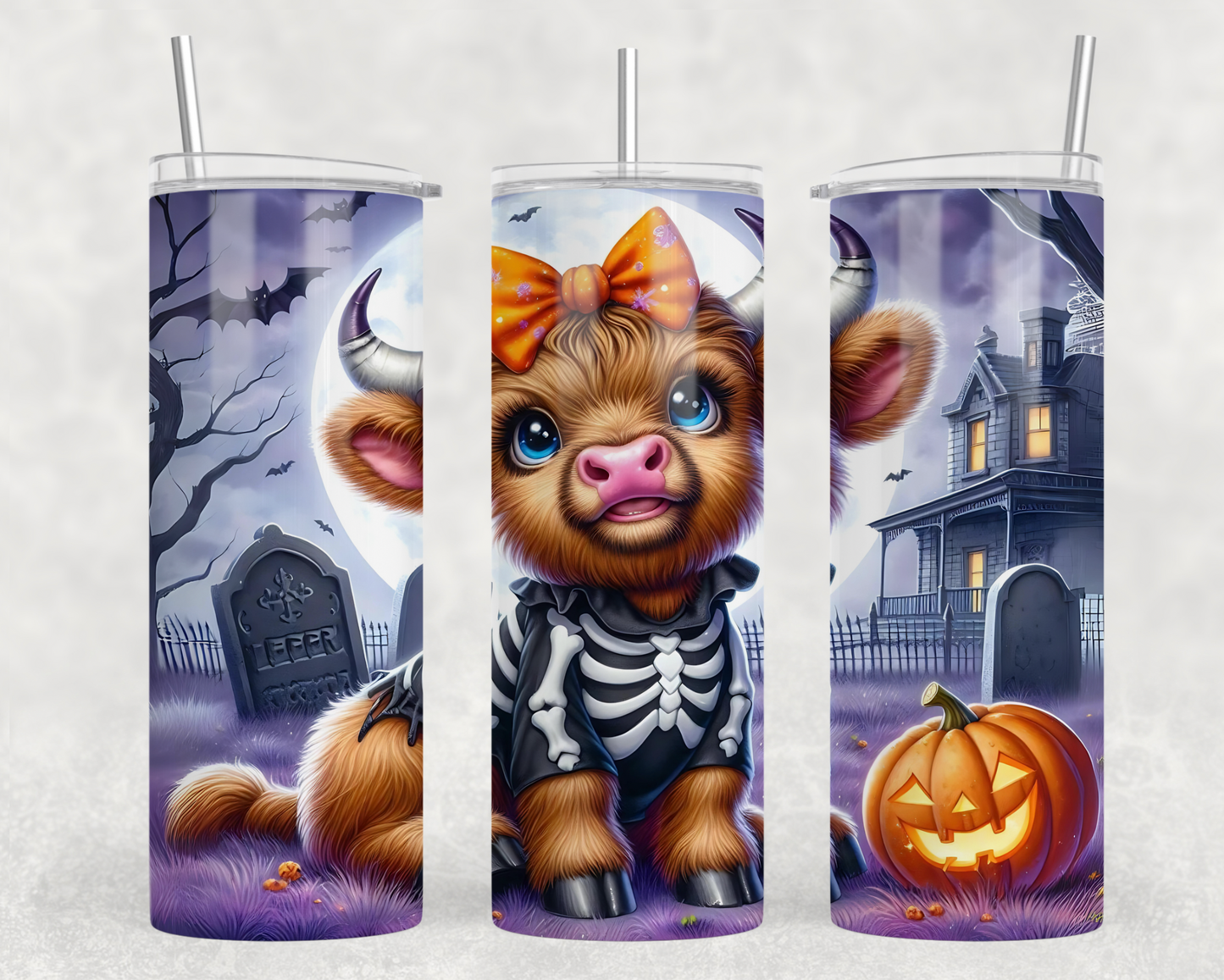 Skeleton Cow Tumbler Wrap