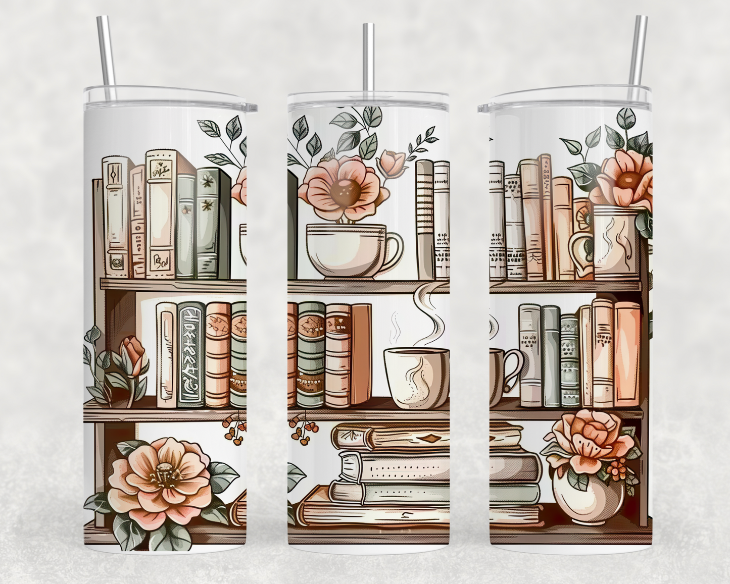 Boho Bookcase Sublimation Tumbler Wrap