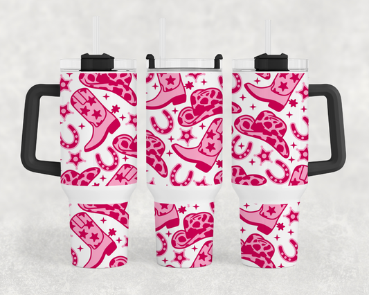 Pink Cowgirl 40oz Tumbler Wrap