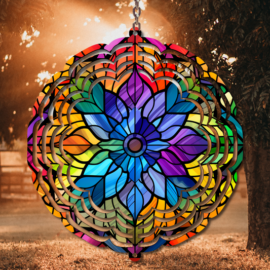 Stained Glass #3 Wind Spinner Sublimation Print