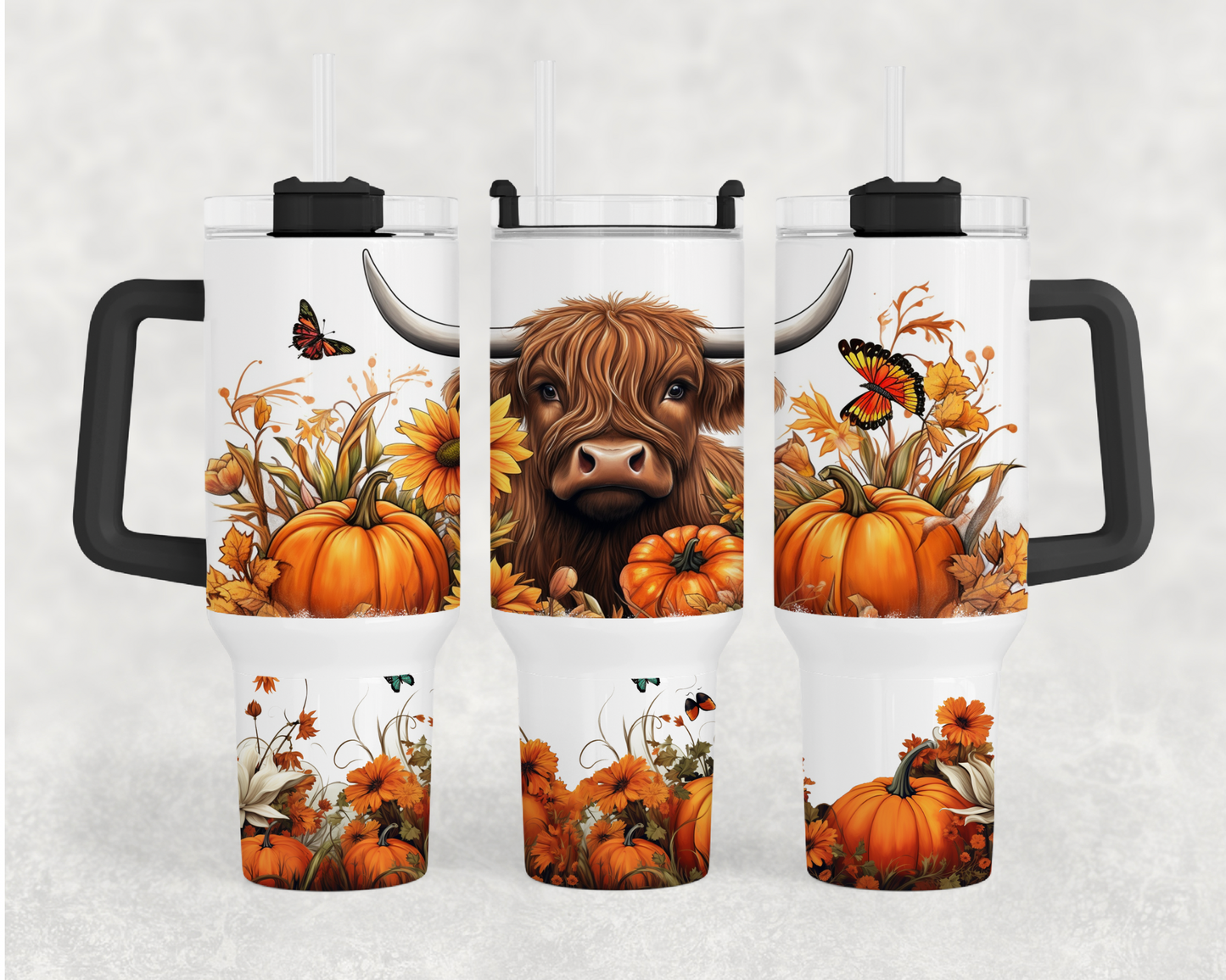 Heifer W/ Pumpkins 40oz Tumbler Wrap