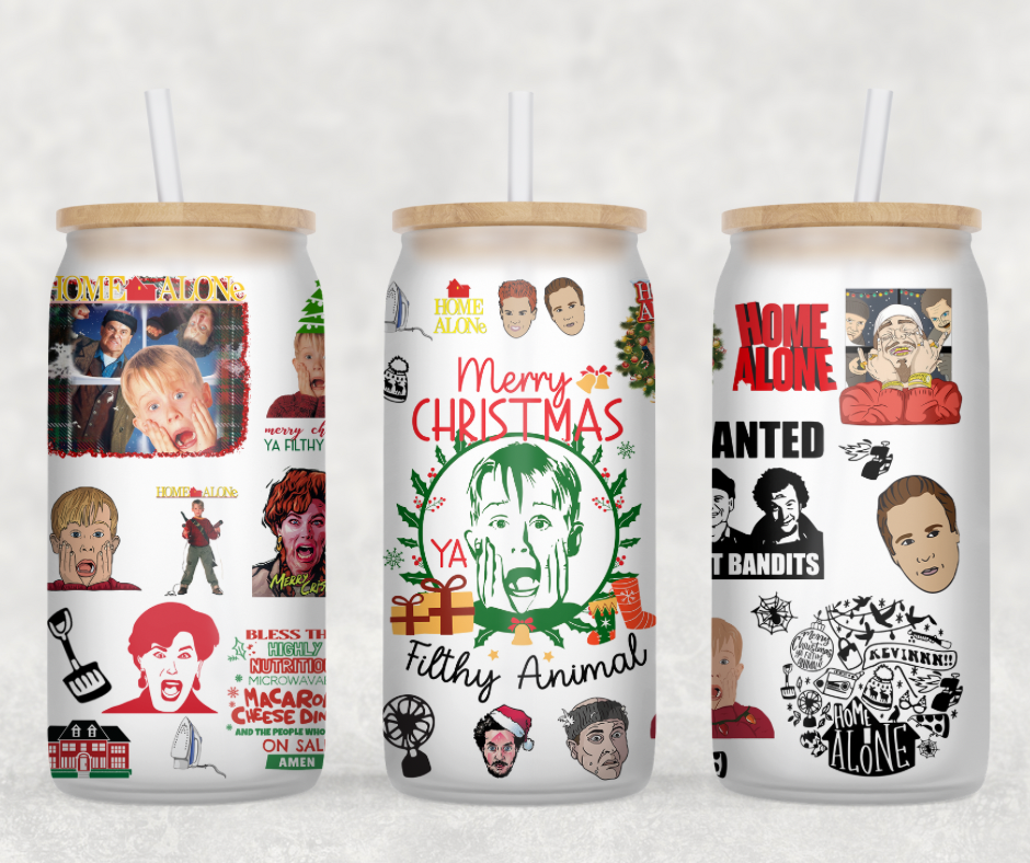 Home Alone Christmas Glass Can Wrap