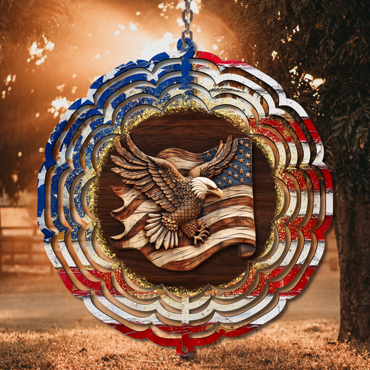 Patriotic Eagle Wind Spinner Sublimation Print