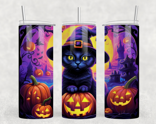 Halloween Witch Kitty Tumbler Wrap