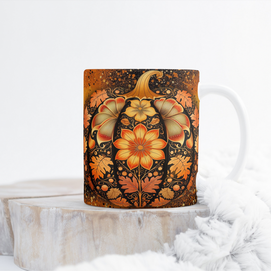 Floral Pumpkin Mug Wrap