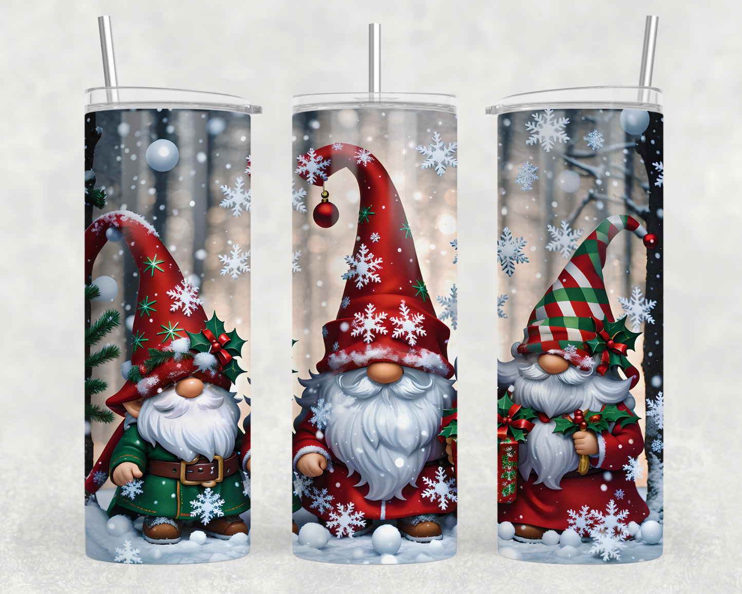 Christmas Gnomes Sublimation Tumbler Wrap