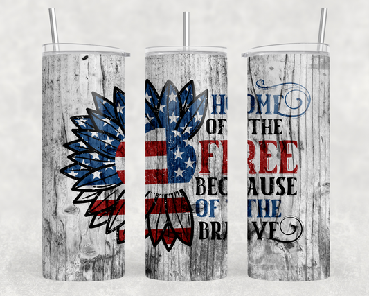 TW - Home Of The Free Because Of The Brave Tumbler Wrap