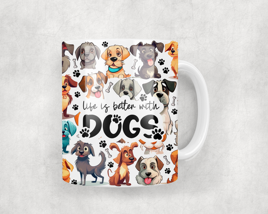 Life Is Better With Dogs Mug Wrap