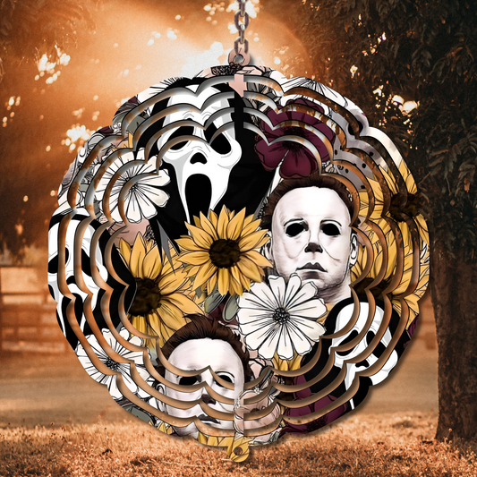 Horror Flowers Wind Spinner Sublimation Print