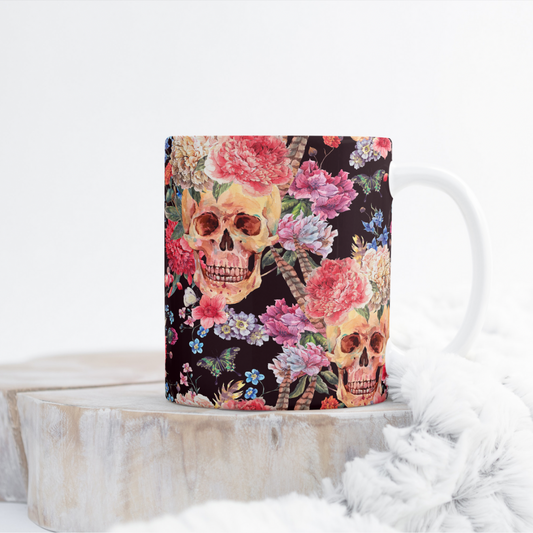 Floral Skulls Mug Wrap