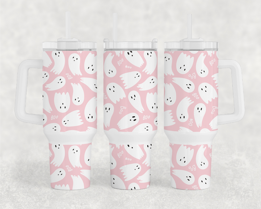 Pink Ghosts 40oz Tumbler Wrap