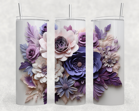 Violet Flowers 3D Tumbler Wrap