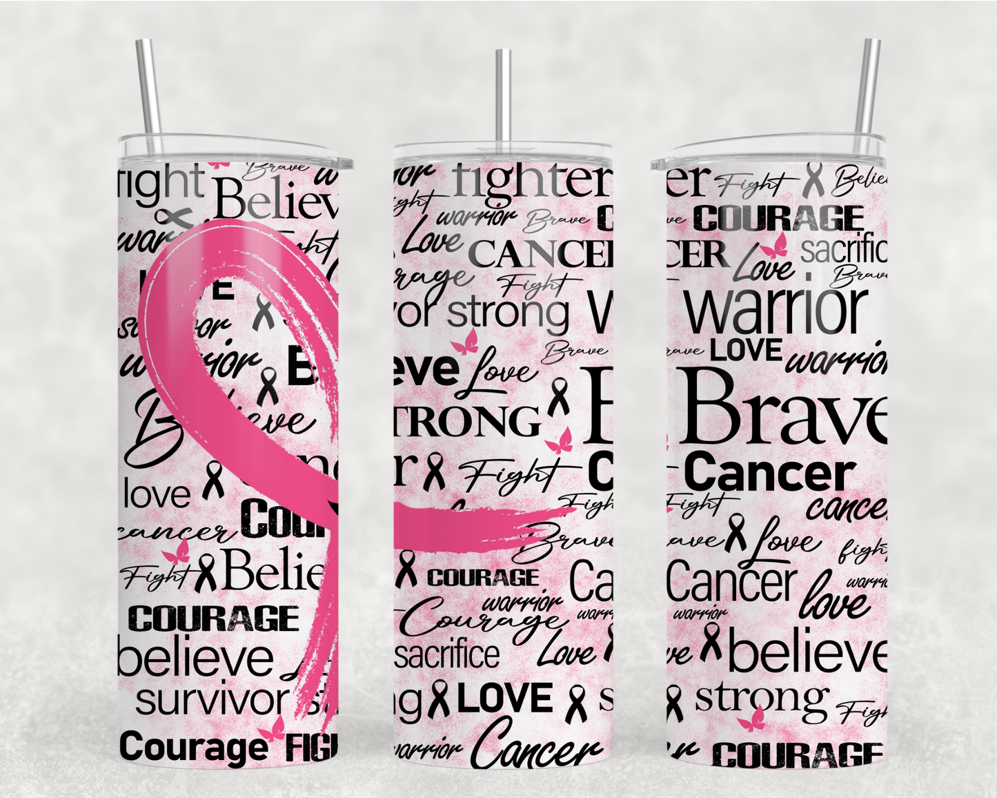 Breast Cancer Ribbon Tumbler Wrap