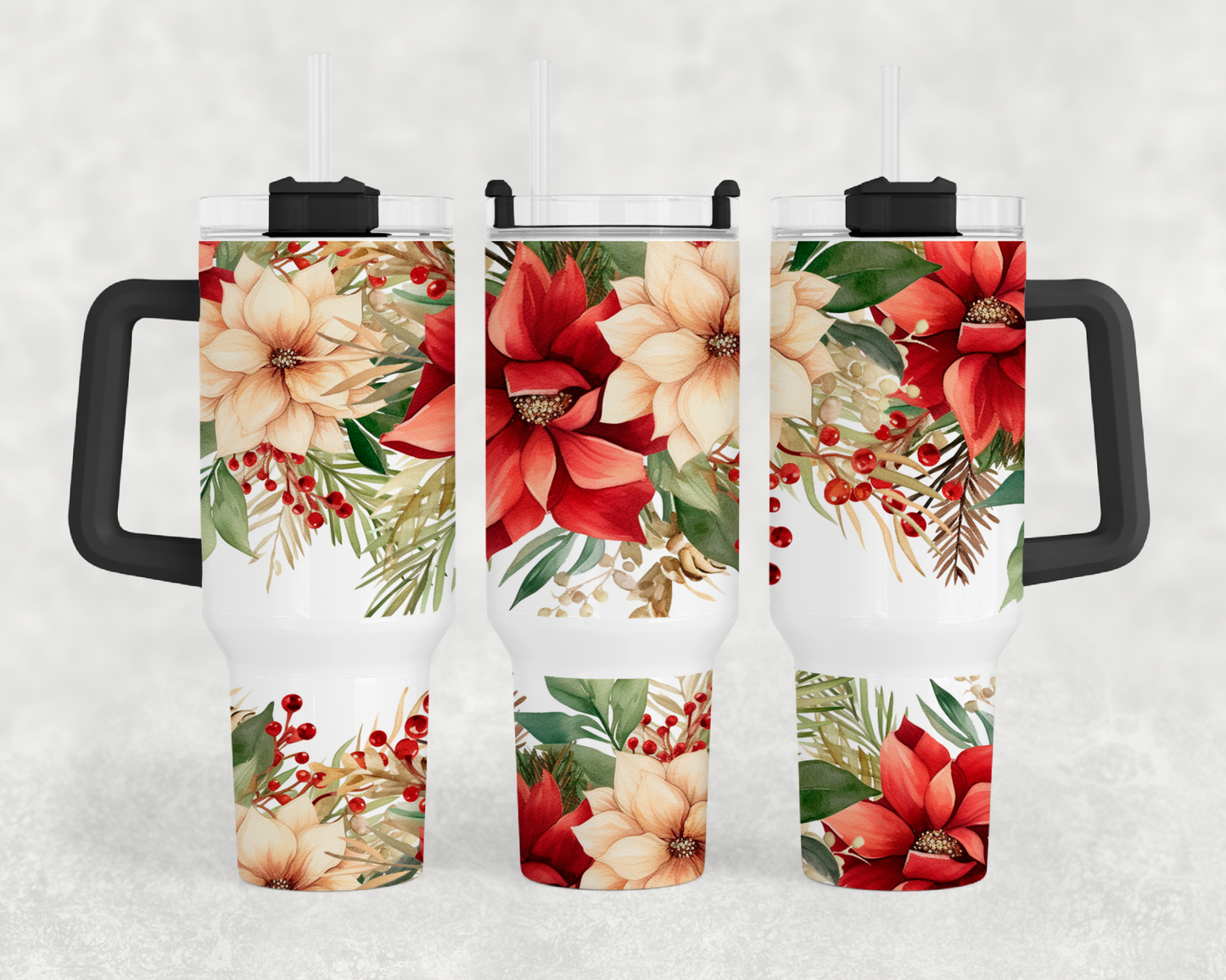 Poinsettias 40oz Tumbler Wrap