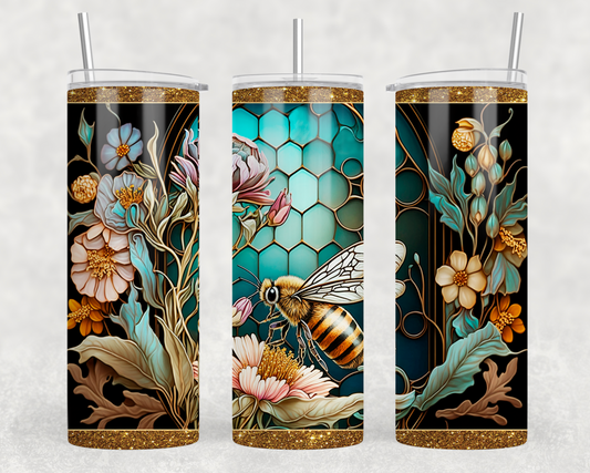 Stained Glass Bees Tumbler Wrap