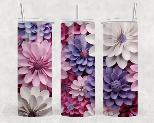 Violet 3D Floral Tumbler Wrap
