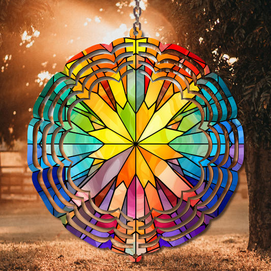 Stained Glass #1 Wind Spinner Sublimation Print
