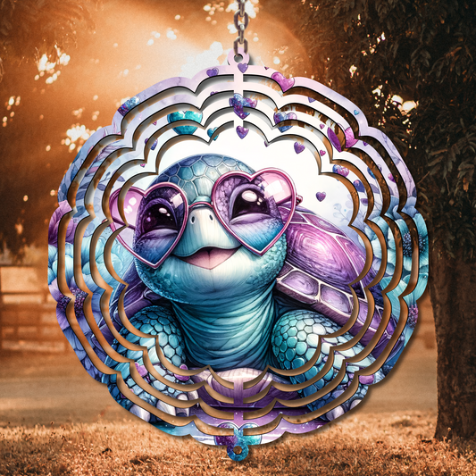 Hippie Turtle Wind Spinner Sublimation Print