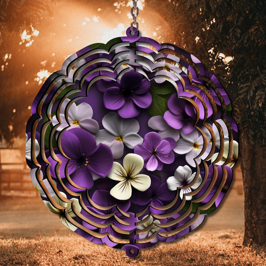 Purple Flowers Wind Spinner