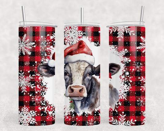 Christmas Cow Tumbler Wrap