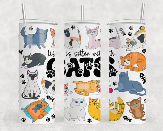 Life Is Better With Cats Tumbler Wrap