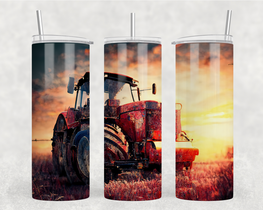 Red Tractor Tumbler Wrap