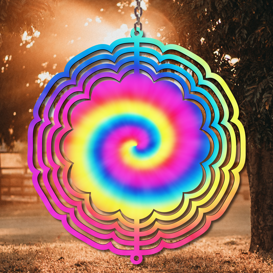 Rainbow Tie- Dye Wind Spinner Sublimation Print