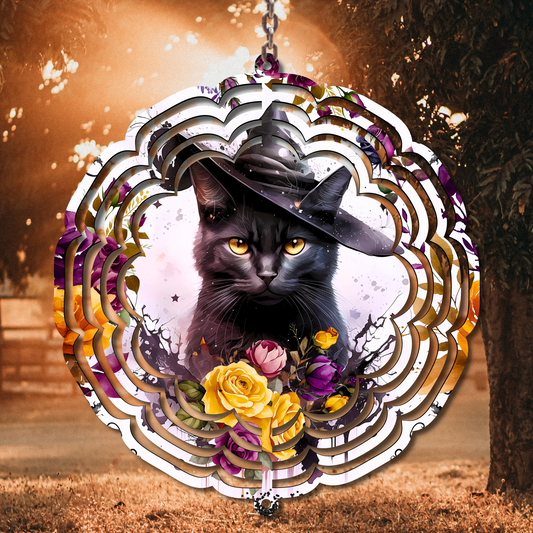 Witch Kitty Wind Spinner Sublimation Print