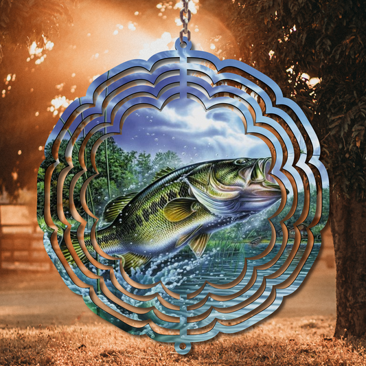 Bass Fish Wind Spinner Sublimation Print