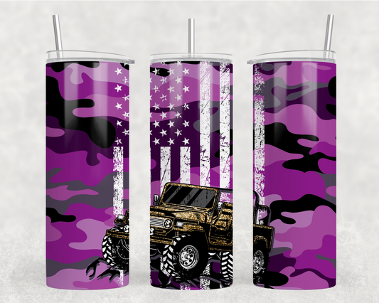 Purple Jeep Sublimation Tumbler Wrap