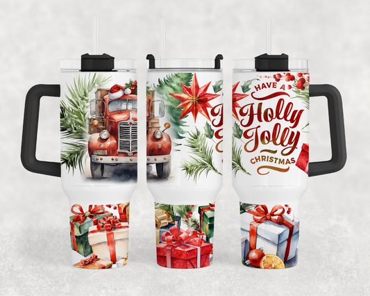 Holly Jolly 40oz Tumbler Wrap