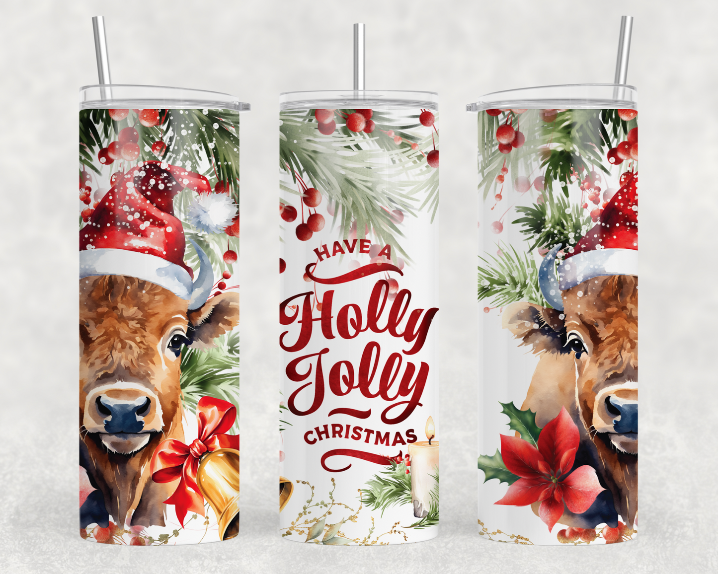 Have A Holly Jolly Christmas Sublimation Tumbler Wrap