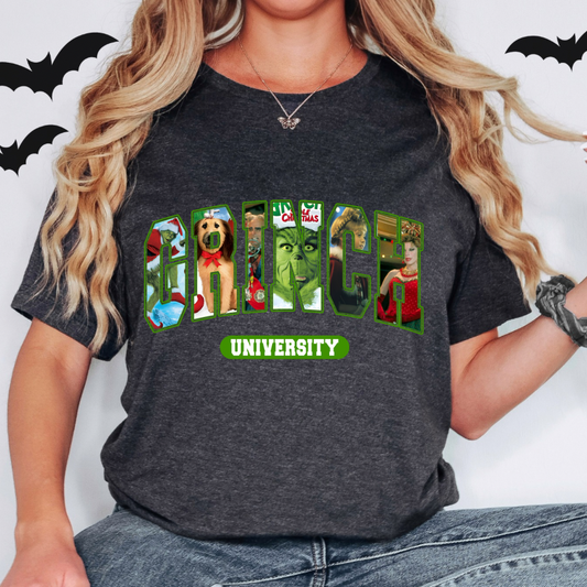 Grinch University Christmas Sublimation Print