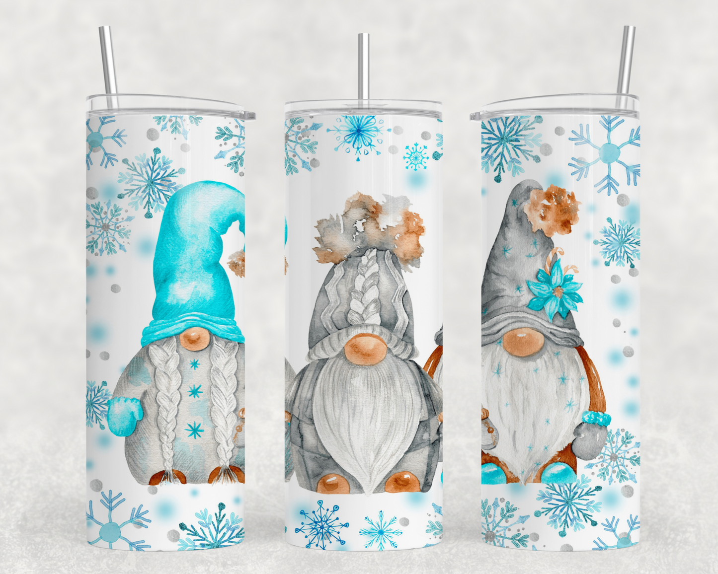 SnowFlake Gnomes Tumbler Wrap