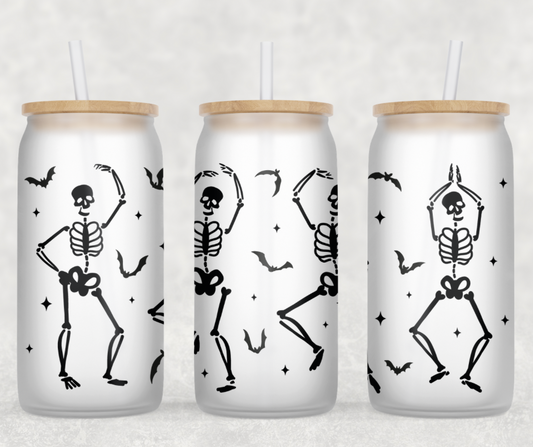 Dancing Skeletons Glass Can Wrap