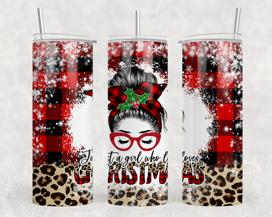 Just A Girl Who Loves Christmas Tumbler Wrap
