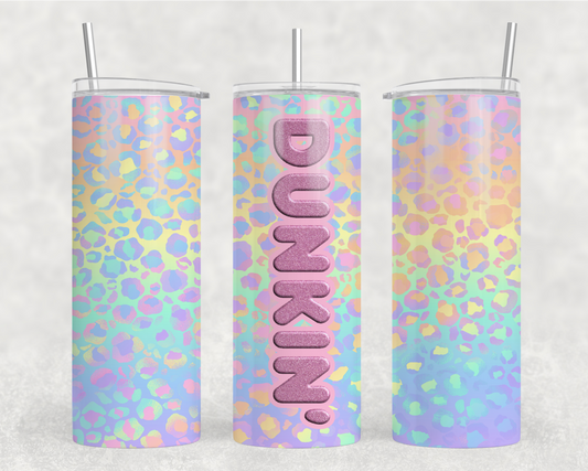 Pastel Pink Leopard Dunkin Tumbler Wrap