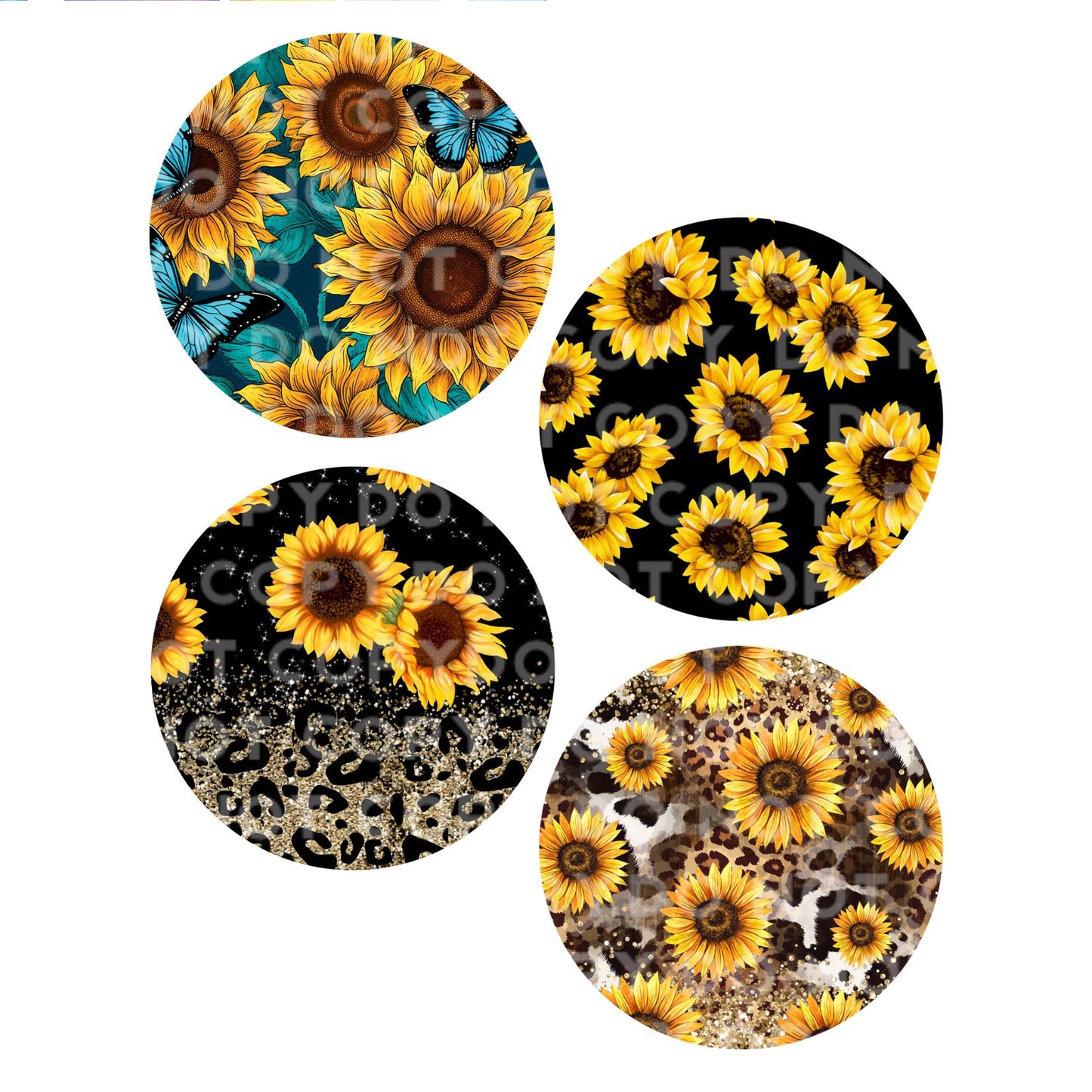 Sunflowers Car Air Freshener & 4 inch Coaster Sublimation Print