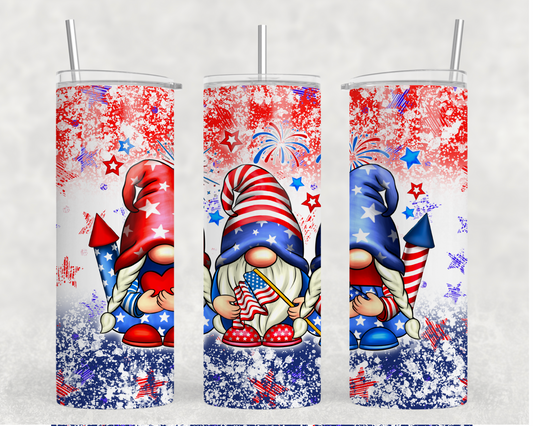 TW - Patriotic Gnomes W/ Stars Tumbler Wrap