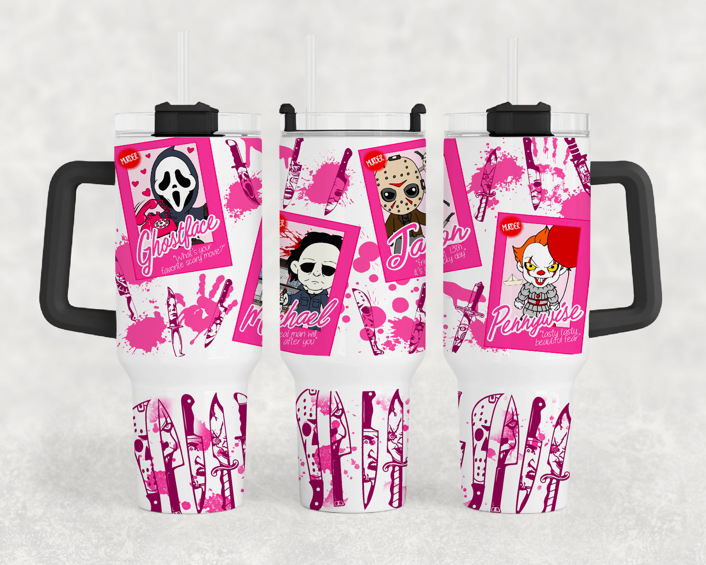 Pink Horror 40oz Tumbler Wrap